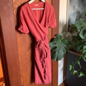 French linen wrap dress
